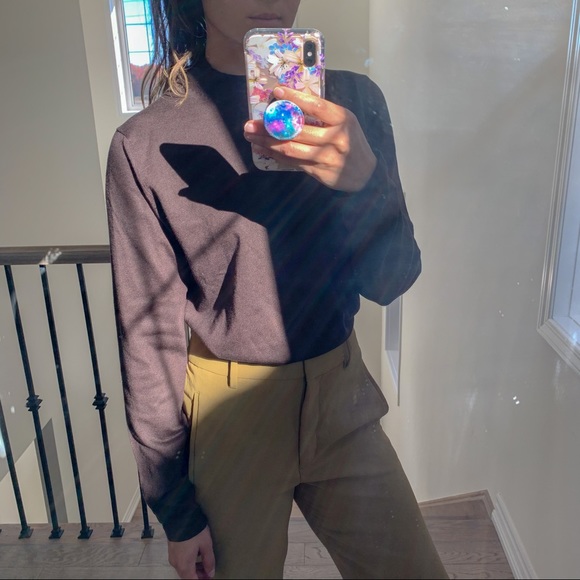 vintage silk brown top - Picture 1 of 5